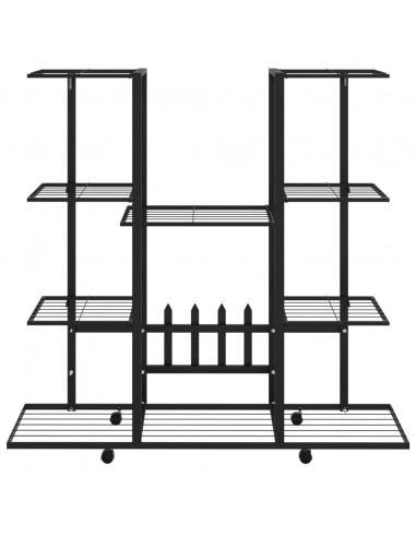 Portafiori con Ruote 94,5x24,5x91,5 cm Ferro Nero