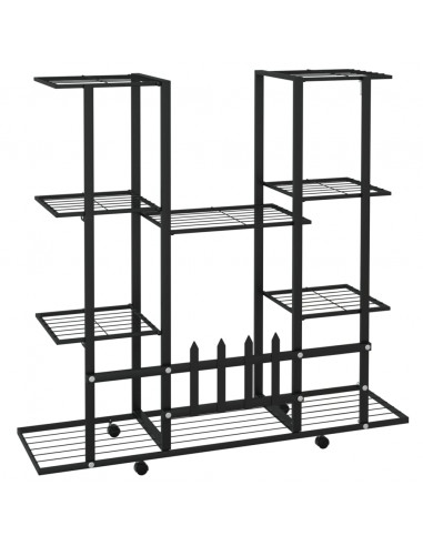Portafiori con Ruote 94,5x24,5x91,5 cm Ferro Nero