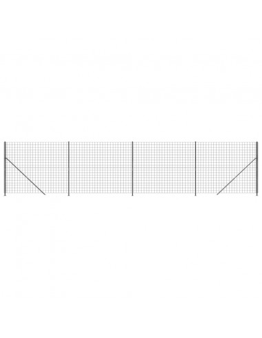 Recinzione Metallica con Flangia Antracite 1,4x10 m