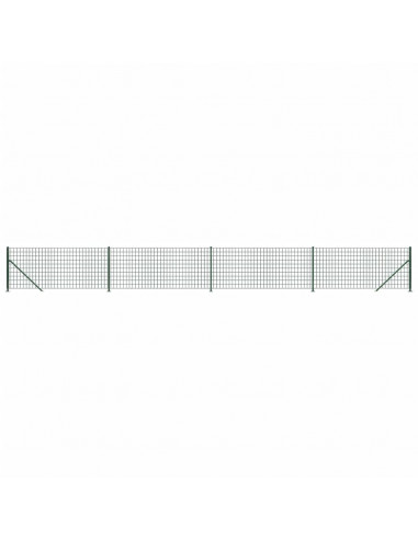 Recinzione Metallica con Flangia Verde 1x10 m