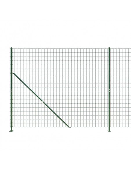Recinzione Metallica con Flangia Verde 1,6x10 m