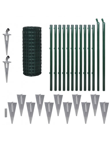 Recinzione Euro in Acciaio 25x1 m Verde
