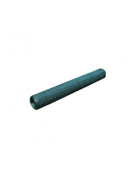 Recinzione in Rete per Pollaio Rivestita in PVC 25x0,5 m Verde