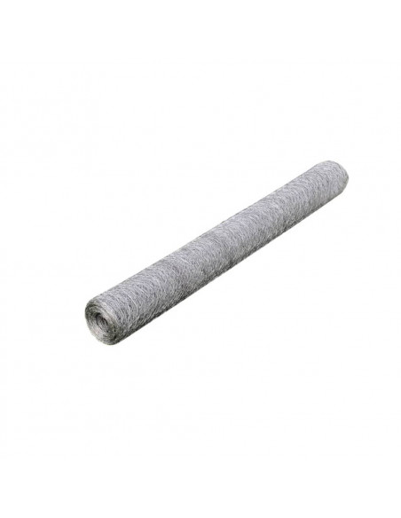 Recinzione in Rete per Pollaio Acciaio Zincato 25x1 m Argento