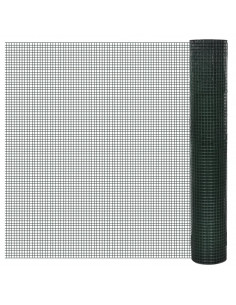 Recinzione in Rete per Pollaio Rivestita in PVC 10x1 m Verde