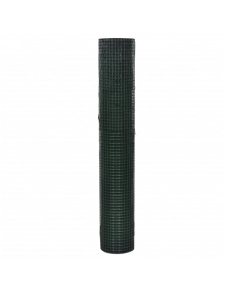 Recinzione in Rete per Pollaio Rivestita in PVC 25x1 m Verde