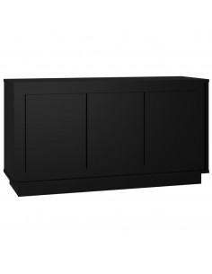 Credenza Nera 102x35x55 cm in Legno Multistrato 2