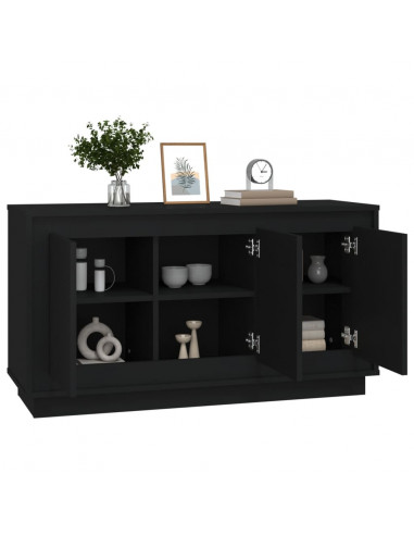 Credenza Nera 102x35x55 cm in Legno Multistrato