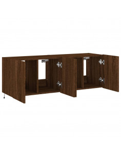 Mobili TV a Parete con Luci LED 2pz Rovere Marrone 60x35x41 cm 2