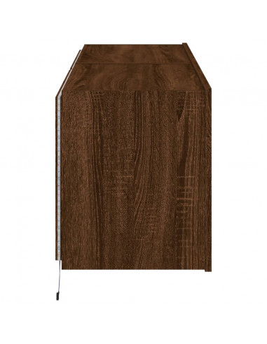 Mobili TV a Parete con Luci LED 2pz Rovere Marrone 60x35x41 cm