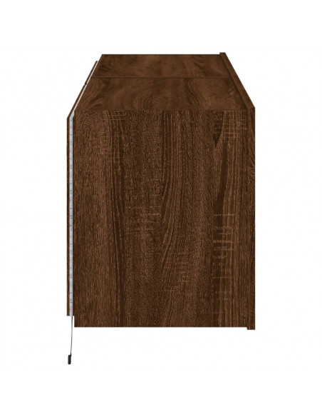 Mobili TV a Parete con Luci LED 2pz Rovere Marrone 60x35x41 cm