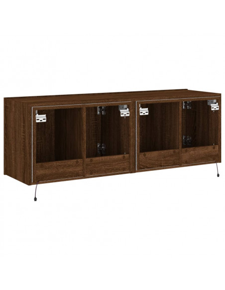 Mobili TV a Parete con Luci LED 2pz Rovere Marrone 60x35x41 cm