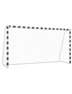 Porta da Calcio 300x160x90 cm in Metallo Bianco e Nero 2