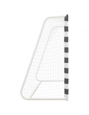 Porta da Calcio 300x160x90 cm in Metallo Bianco e Nero