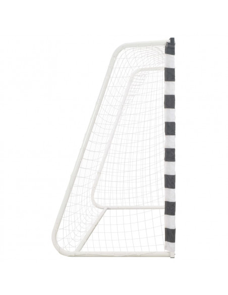Porta da Calcio 300x160x90 cm in Metallo Bianco e Nero
