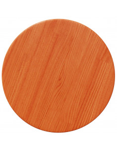 Piano Tavolo Rotondo Marrone Cera Ø30x2,5cm Legno Massello Pino 2
