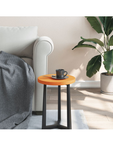 Piano Tavolo Rotondo Marrone Cera Ø30x2,5cm Legno Massello Pino