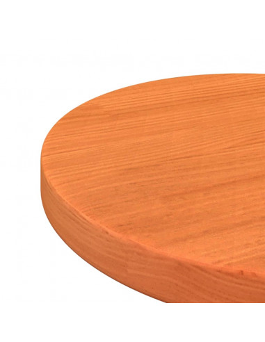 Piano Tavolo Rotondo Marrone Cera Ø30x2,5cm Legno Massello Pino