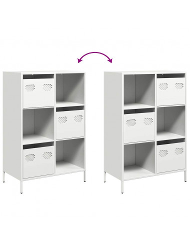 Credenza Bianca 68x39x103,5 cm in Acciaio