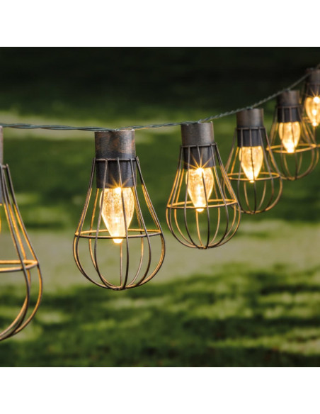 HI Catena di Luci Solari da Giardino a LED 10 pz 5,5 cm