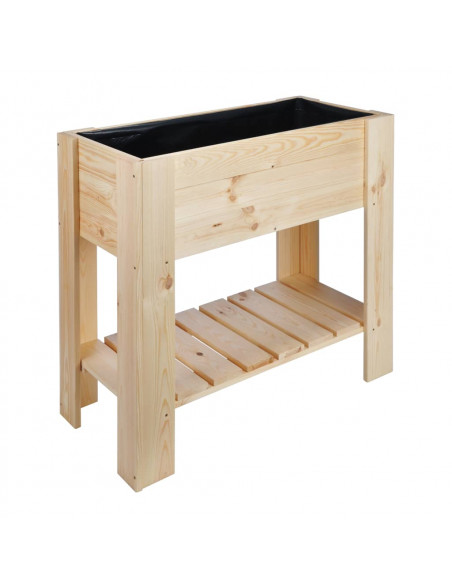 HI Fioriera Rialzata 92x41x80 cm in Legno di Pino