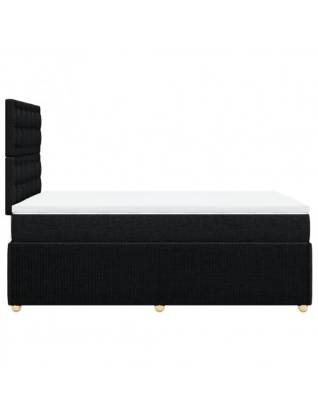 Giroletto a Molle con Materasso Nero 120x200 cm in Tessuto
