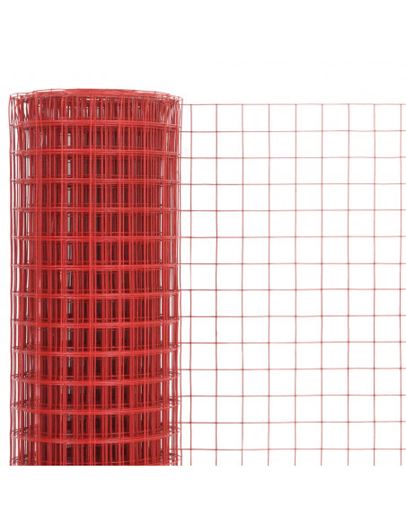 Recinzione in Rete per Pollaio in Acciaio e PVC 25x0,5 m Rossa