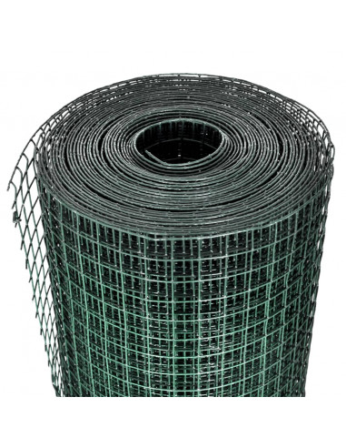 Recinzione in Rete per Pollaio Rivestita in PVC 25x1 m Verde
