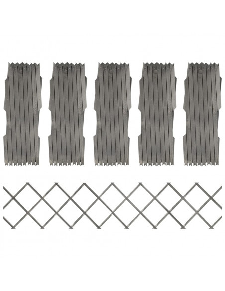 Recinzione a Traliccio 5 pz in Massello Abete Grigio 180x30 cm