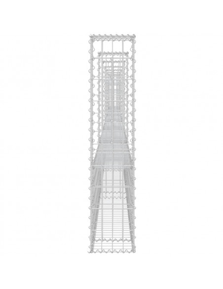 Cesto Gabbione a U con 8 Pali in Ferro 860x20x100 cm