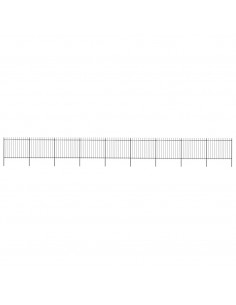 Recinzione Giardino Punta a Lancia in Acciaio 15,3x1,5m Nera 2