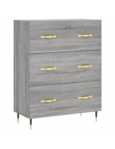 Credenza Grigio Sonoma 69,5x34x180 cm in Legno Multistrato 2