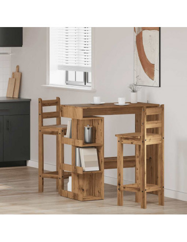 Tavolo da Bar con Ripiani Rovere 100x50x101,5 cm in Truciolato