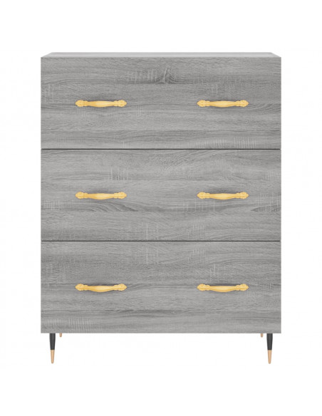 Credenza Grigio Sonoma 69,5x34x180 cm in Legno Multistrato