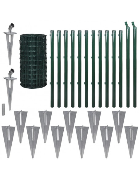 Recinzione Euro in Acciaio 25x1,7 m Verde