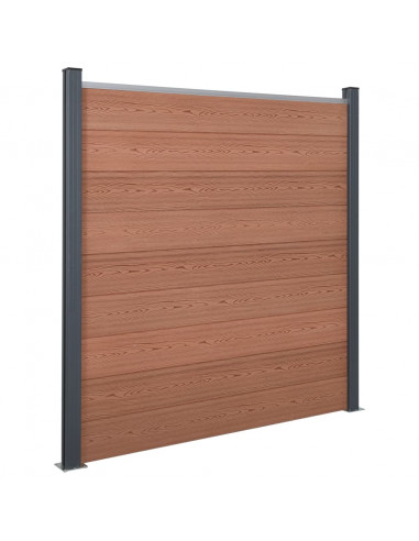 Set Pannello di Recinzione Marrone 180x186 cm in WPC