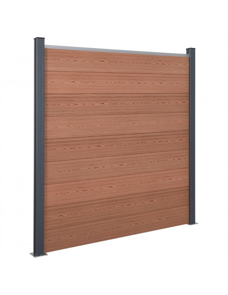 Set Pannello di Recinzione Marrone 180x186 cm in WPC