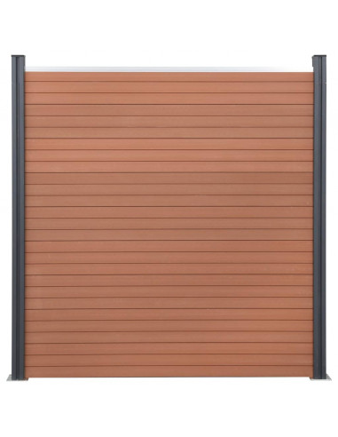 Set Pannello di Recinzione Marrone 180x186 cm in WPC