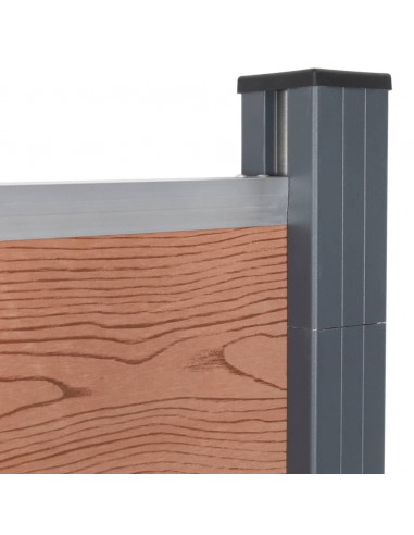 Set Pannello di Recinzione Marrone 526x186 cm in WPC