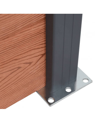 Set Pannello di Recinzione Marrone 526x186 cm in WPC