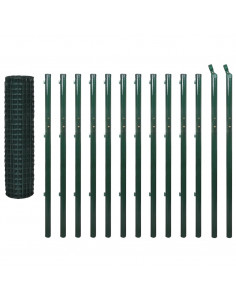 Recinzione Euro in Acciaio 25x1,7 m Verde 2