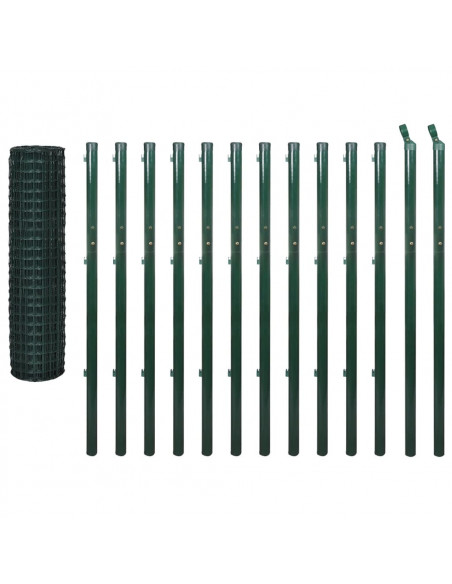Recinzione Euro in Acciaio 25x1,7 m Verde