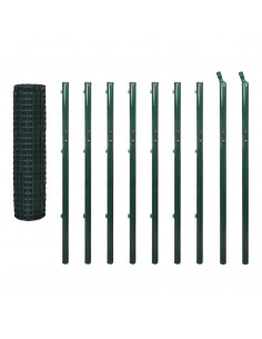 Recinzione Euro in Acciaio 10x1,7 m Verde 2