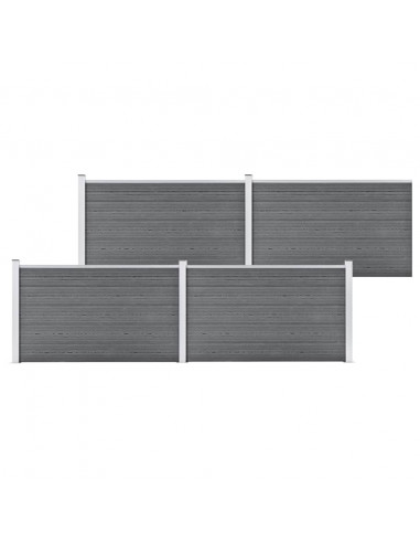Recinzione da Giardino in WPC 699x106 cm Grigia