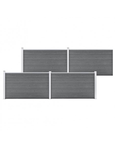 Recinzione da Giardino in WPC 699x106 cm Grigia
