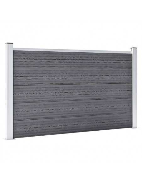 Recinzione da Giardino in WPC 872x106 cm Grigia