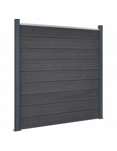 Set Pannello di Recinzione Grigio 180x186 cm in WPC
