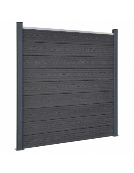 Set Pannello di Recinzione Grigio 180x186 cm in WPC