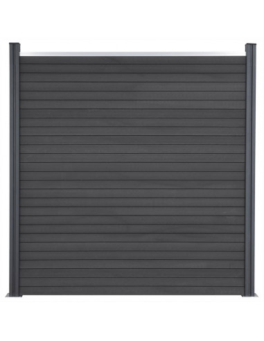 Set Pannello di Recinzione Grigio 180x186 cm in WPC