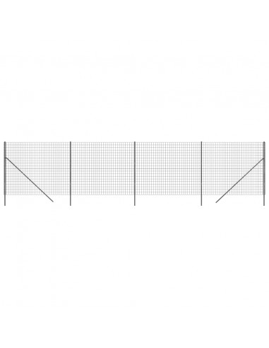 Recinzione Metallica Antracite 2,2x10 m in Acciaio Zincato